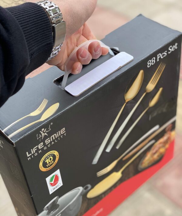 سرویس قاشق و چنگال 90 پارچه 24 نفره رنگ مسی لایف اسمایل - Image 5